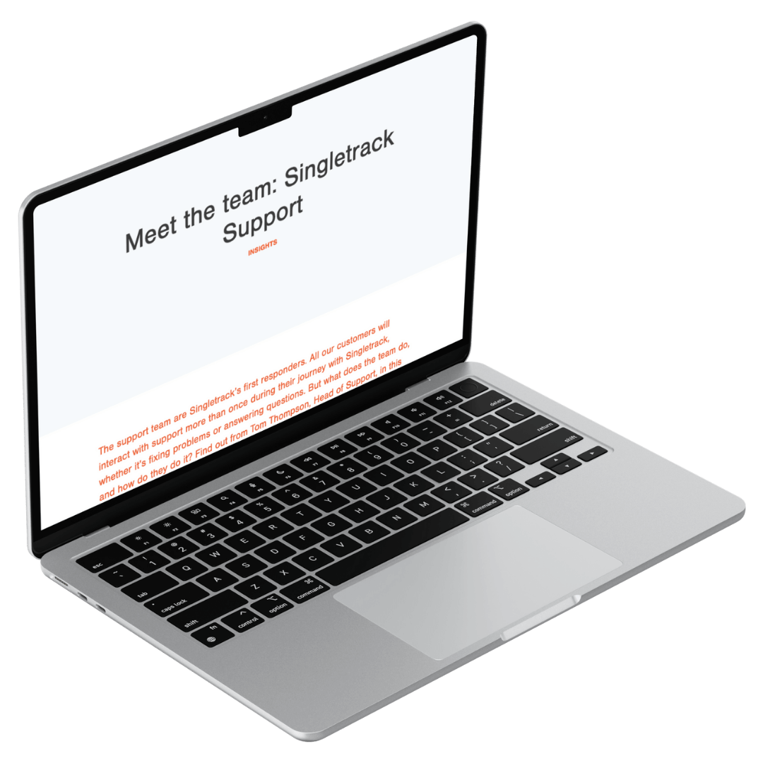 Laptop showing the blog article Implementation the Singletrack way